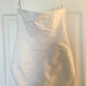 bebe White Strapless Mini Dress
